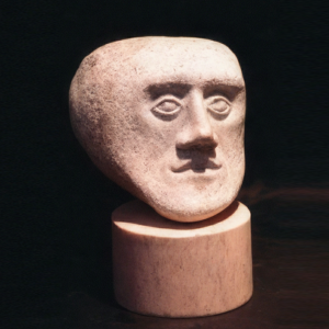 The man from short River - carved marble boulder